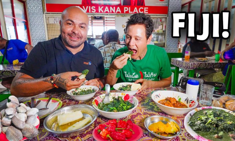 Street Food in Fiji 🇫🇯 BEST FIJIAN FOOD + Street BBQ and Market Tour!!