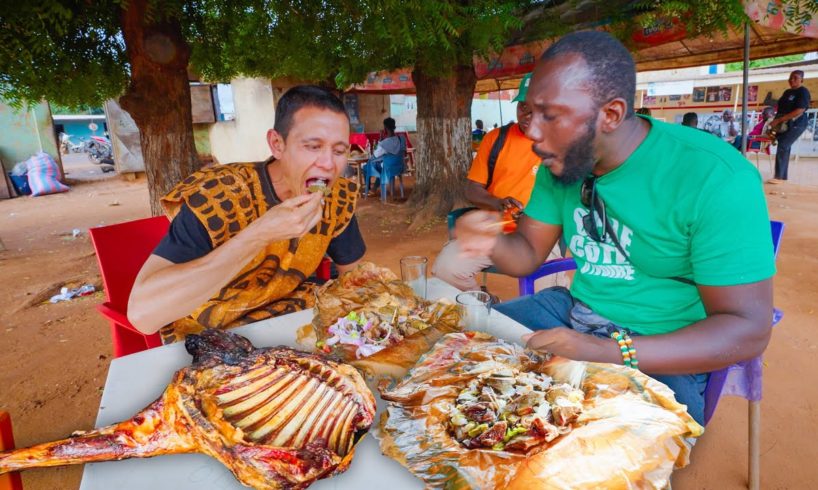 Mutton BBQ on the Street!! AFRICAN STREET FOOD - Choukouya in Côte d'Ivoire!!