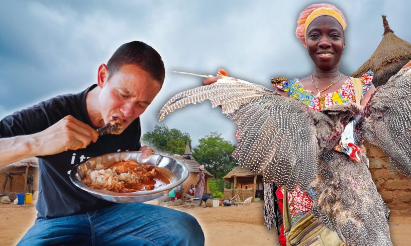 Whole GUINEA FOWL Stew in Africa!! MOST REMOTE Village Food in Côte d'Ivoire!! 🇨🇮