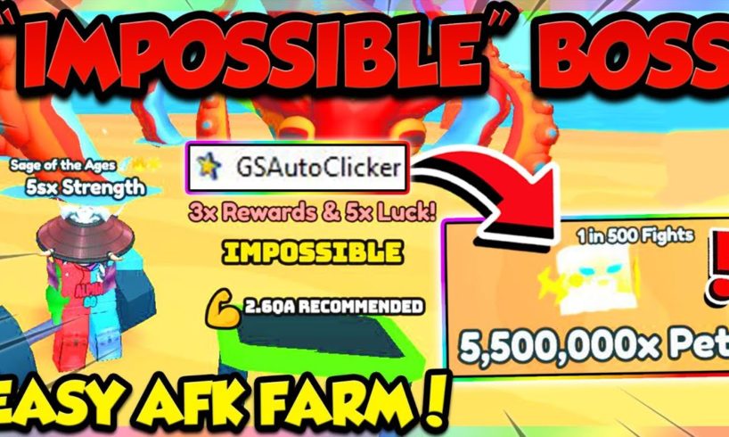 HOW TO AFK FARM "IMPOSSIBLE" KRAKEN BOSS in Arm Wrestling Simulator!! (Roblox)