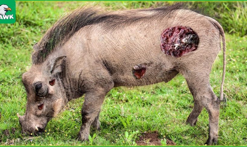 30 Moments When Warthogs Are Injured And Animal Fight For Their Lives