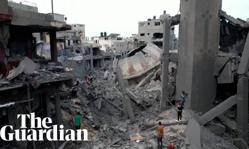 Drone footage shows destruction in Gaza after Israeli airstrikes