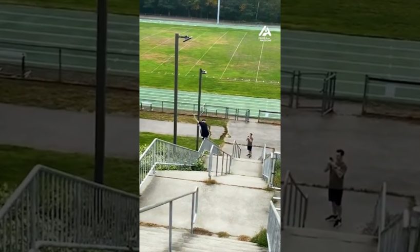 Guy Roller Skates Down Long Railing | People Are Awesome