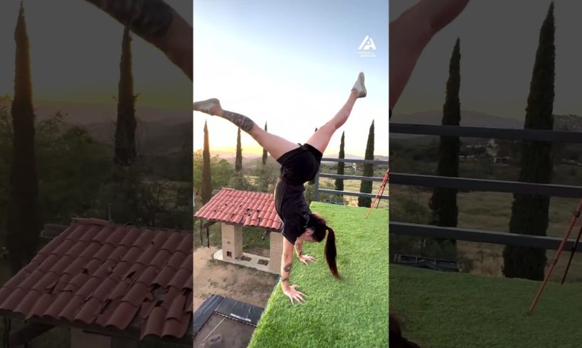 Woman Performs Smooth Flips on Trampoline Wall | People Are Awesome #shorts