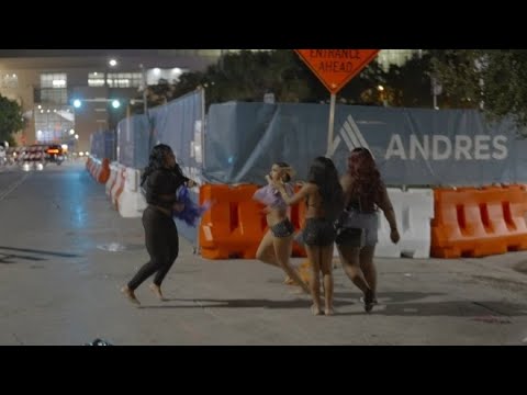 Chicks fight 6th Street ATX 10-7-2023