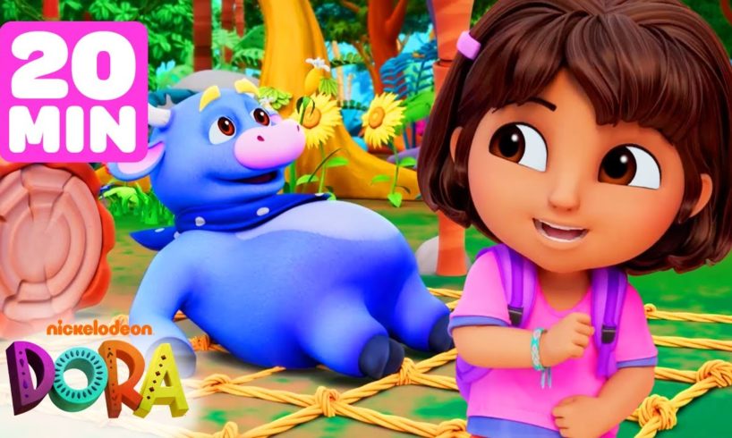 Dora Goes On Animal Rescue Adventures! 🐮 20 Minutes | Dora & Friends