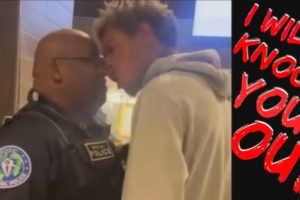 Rent-a-Cop gets his BUTT handed to him for trying to Intimidate the Wrong man at McDonalds!!!