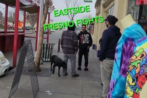 EASTSIDE FRESNO FIGHTS - Tower District DRUNK gets scraped by Ragin Records owner & friends!