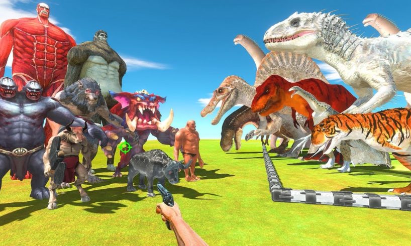 FPS Avatar Rescues Indominus Rex Team and Fights Fantasy Monsters - Animal Revolt Battle Simulator