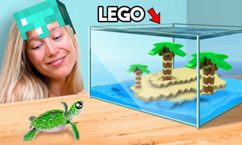 I Built LEGO Minecraft for a Real Turtle