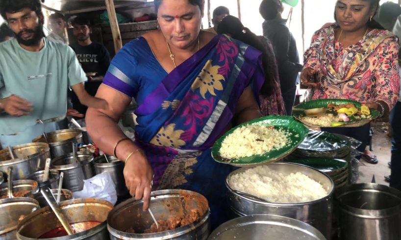 Popular Anuradha Aunty Serves Unlimited Non-Veg Meals In Hyderabad Rs. 120/- l Indian Street Food