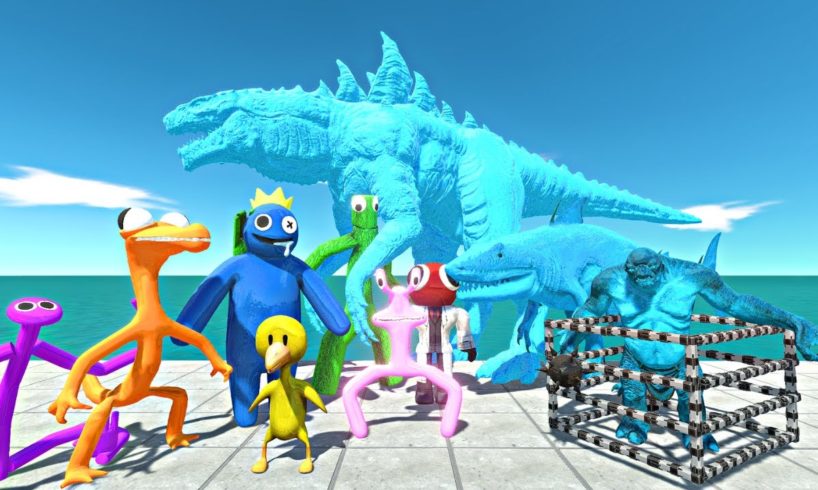 Rainbow Friends Rescues Ice Monsters Team and Fight - Animal Revolt Battle Simulator