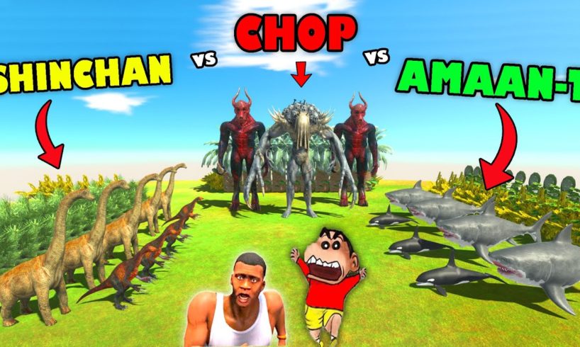 SHINCHAN SECRET TEAM vs CHOP TEAM vs AMAAN TEAM in Animal Revolt Battle Simulator