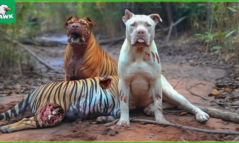 The Tragic Moment When A Tiger Accidentally Bumped Into A Domestic Dog | Animal Fight