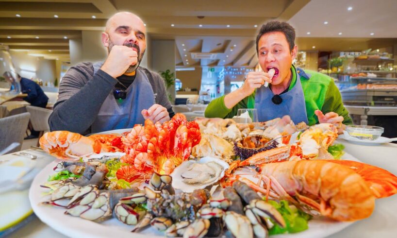 Best Portuguese Food!! 🦞 SEAFOOD MOUNTAIN + Lobster Rice in Matosinhos, Portugal!