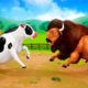 Don't Miss the End - Angry Bison vs Cow and Buffalo Fighting Video | Wild Animals Comedy Cartoons