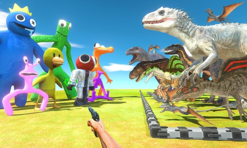 FPS Avatar Rescues Dinosaurs and Fights Rainbow Friends - Animal Revolt Battle Simulator