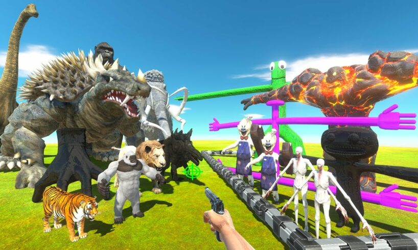 FPS Avatar Rescues Lava Golem and Fights Animals and Dinosaurs - Animal Revolt Battle Simulator