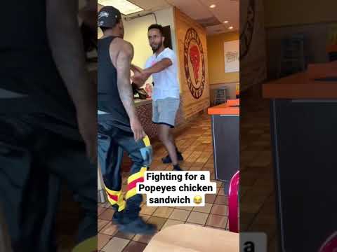 Fighting for Popeyes chicken sandwich prank 🤣