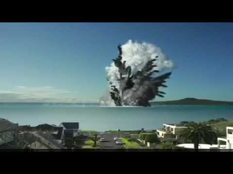 Tonga Underwater Volcanic Eruption Caught by a CCTV #tonga