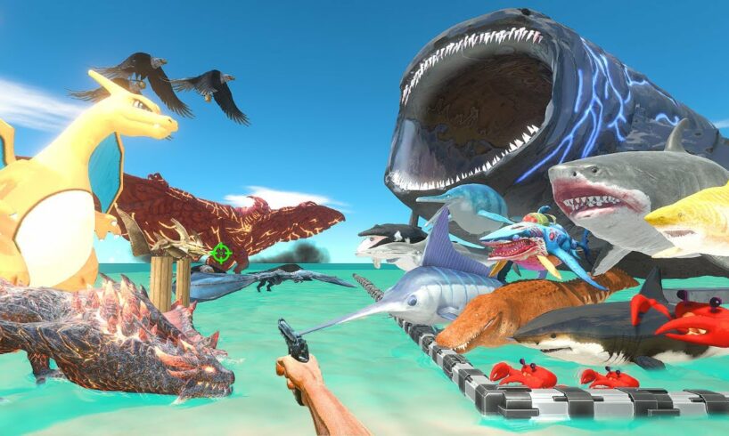 FPS Avatar Rescues Sea Monsters and Fights Flying Monsters - Animal Revolt Battle Simulator