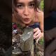 GIRL survives in the forest 🔥#camping #survival #bushcraft #outdoors #fire