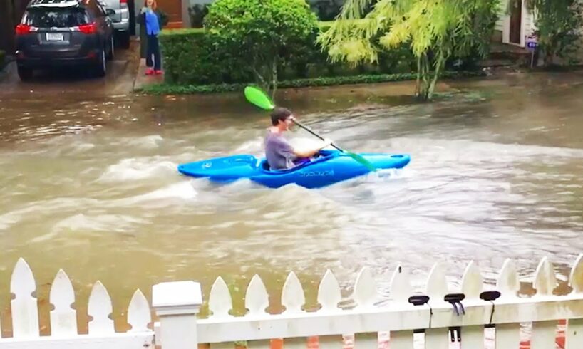 Kayaking A Flooded Street & More #goals