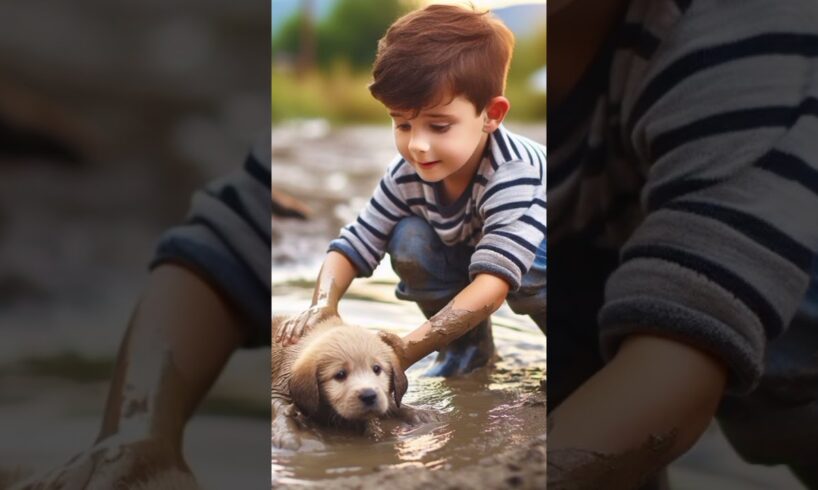 Toddler rescues puppy in mud 11