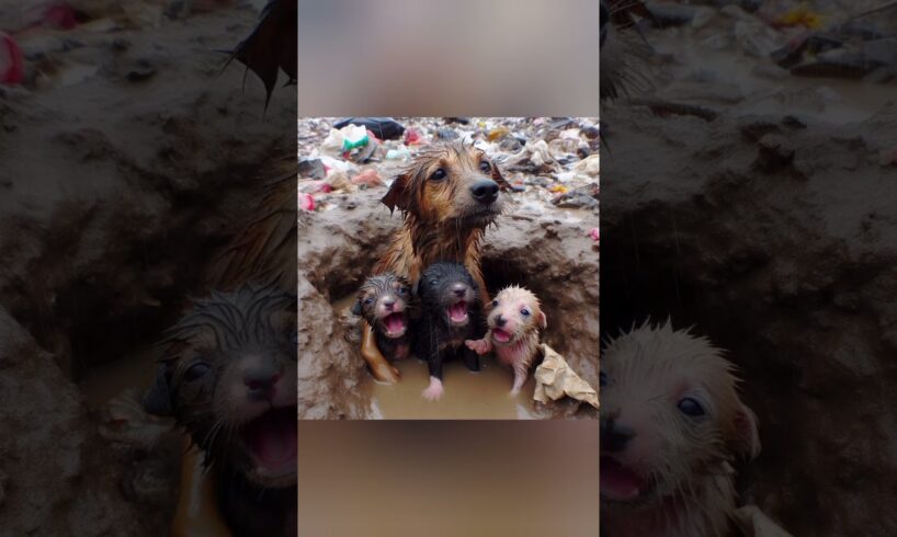 Toddler rescues puppy in mud 68