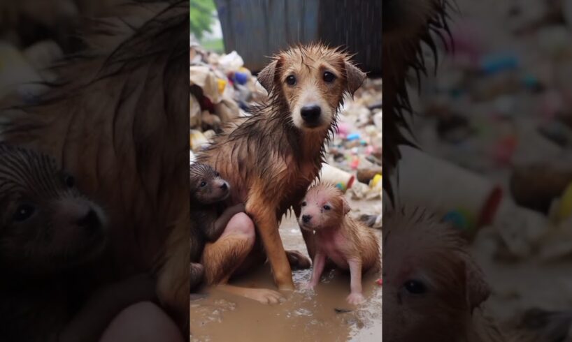 Toddler rescues puppy in mud 73