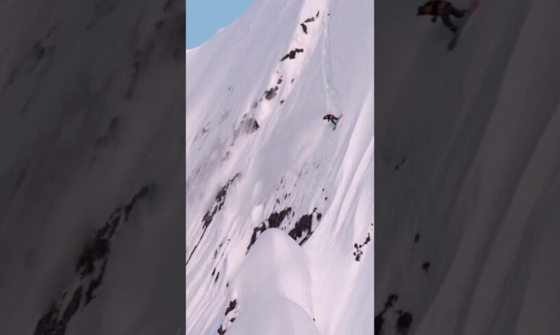 #steep enough? 😱😱 #snow #snowboard #freeride #extreme #alaska #snowboarding #crazy #mountains