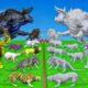 10 Mammoth Elephant Cow vs 10 Giant Lion Tiger vs Zombie Cow Animal Fight Cow Cartoon Rescue