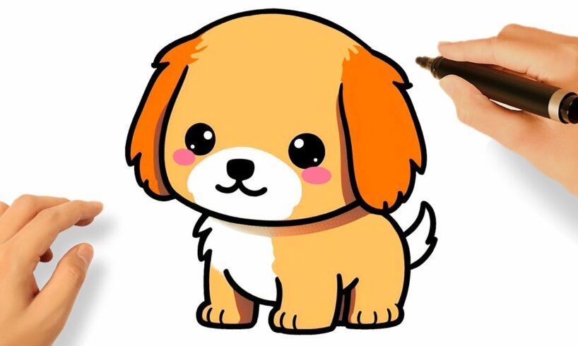 HOW TO DRAW A PUPPY DOG KAWAII EASY 🐶