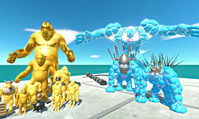 Honey Mutant Primates Rescues Ice Lava Golem Evolution and Fight - Animal Revolt Battle Simulator