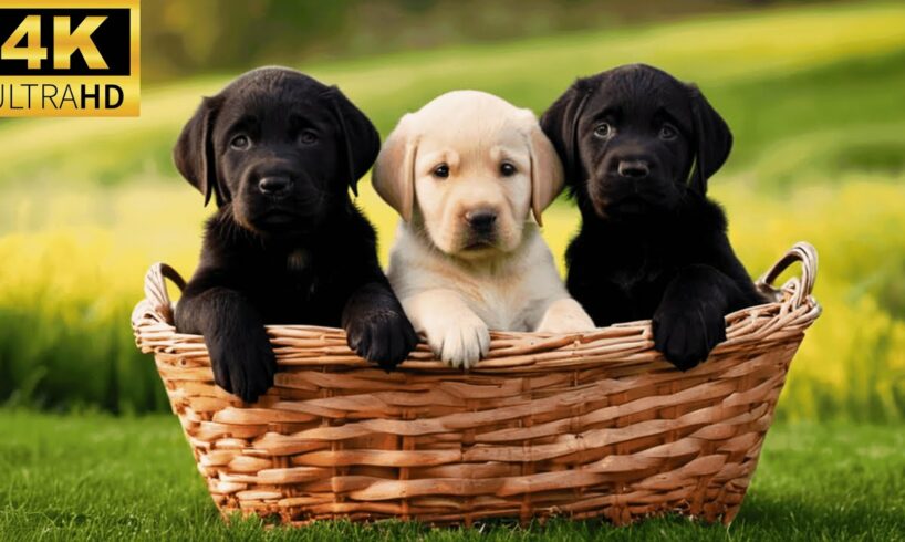 THE CUTEST PUPPIES IN THE WORLD IN 4K! Cute and Adorable! 🐶❤️Labrador and Golden Retriever!