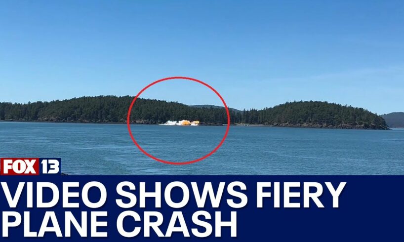 Video shows fiery small plane crash into WA waters near Orcas Island | FOX 13 Seattle