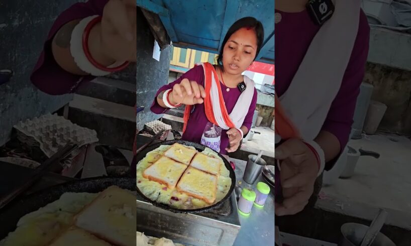 Bengali Didi Preparing Egg Toast  #streetfood #shorts #ashortaday