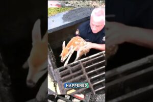 Brave Police Officer Saving the Deer Life #animals #pets #shorts
