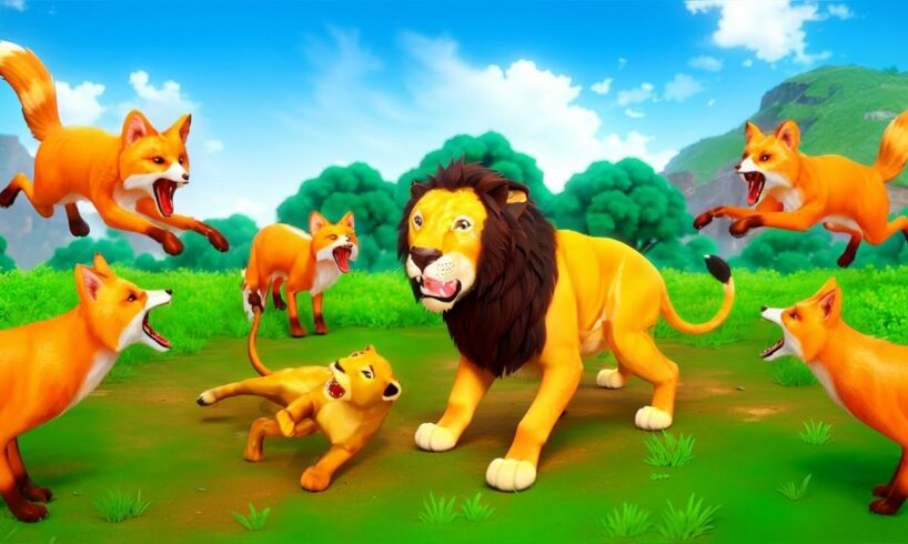 Clever Lion King Family: Brave Lions Defend Against Wild Animal Attacks | Animal Fights & Encounters