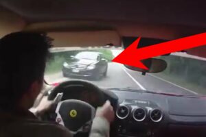 Guy Almost Ruins Ferrari During Test Drive