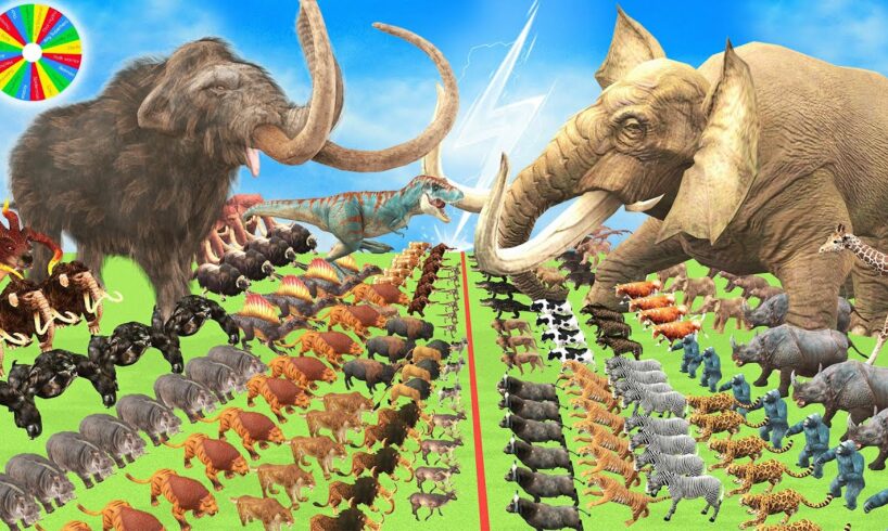 Prehistoric Mammals vs ARBS Prehistoric Animals vs ARK Dinosaur vs Woolly Mammoth Animal Epic Battle