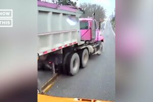 Truck Narrowly Misses School Bus After Brakes Fail