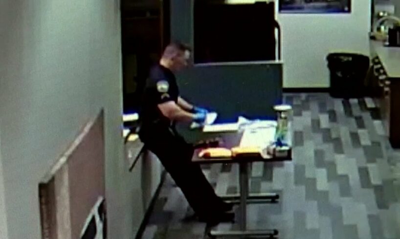 WATCH: Officer collapses while packing up drug evidence laced with fentanyl