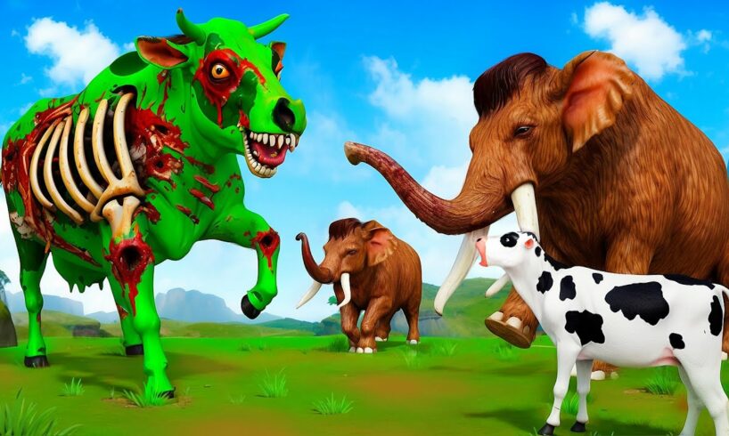 Zombie Cow vs Mammoth: Intense Fight - Animal Kingdom Epic Revolt Battles