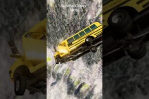 Cars & School Bus vs Leap of death - BeamNG.Drive