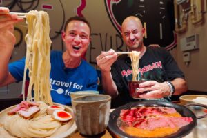 DEATH LEVEL RAMEN in Tokyo!! 🌶️ 💀 w/ Ramen Beast (He's Eaten 4,000 Bowls of Ramen!!)