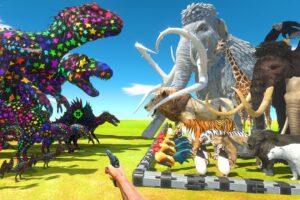 FPS Avatar Rescues Animals and Fights Star Dinosaurs - Animal Revolt Battle Simulator