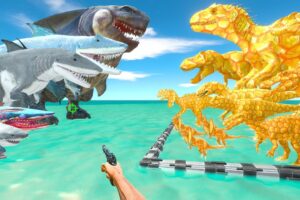 FPS Avatar Rescues Honey Dinosaurs and Fights King Shark Evolution - Animal Revolt Battle Simulator