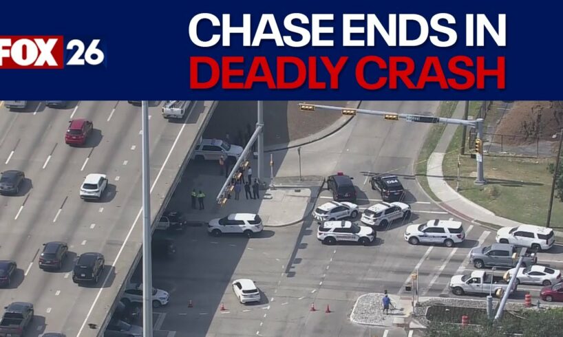 I-45 crash: Police chase ends in accident, killing pedestrian near West Road