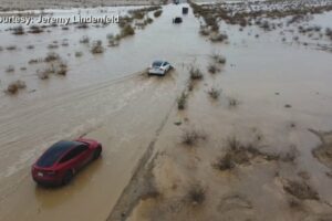 Images of flash flooding captured near Death Valley National Park